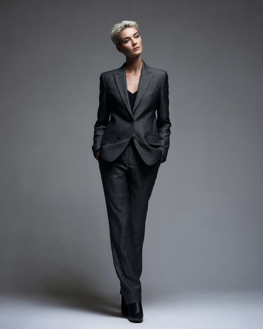 chinese dress ladies Trouser Pants in Black Linen S main image 1
