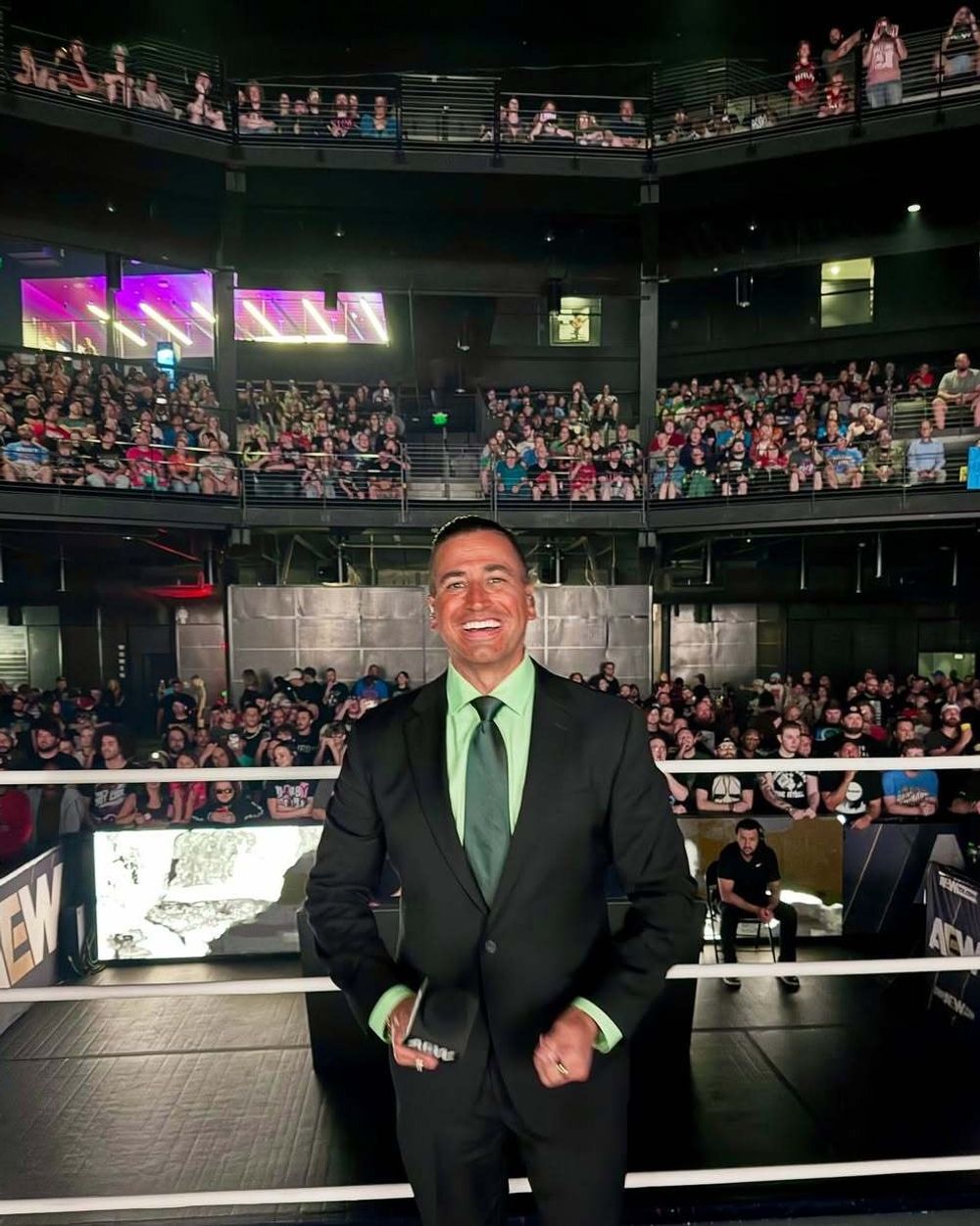 Black Suit with Light Green Shirt and Tie