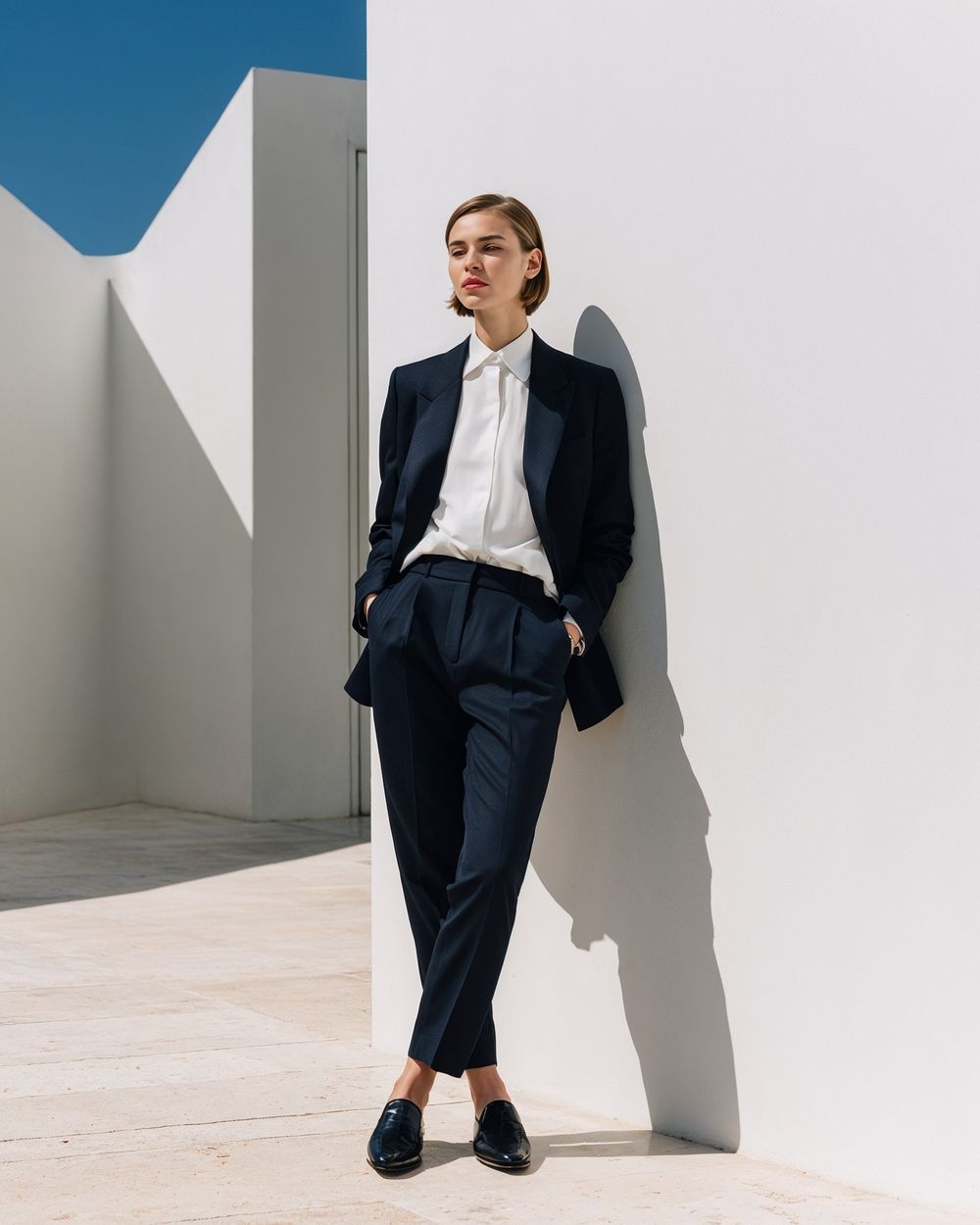 traje azul marino precio