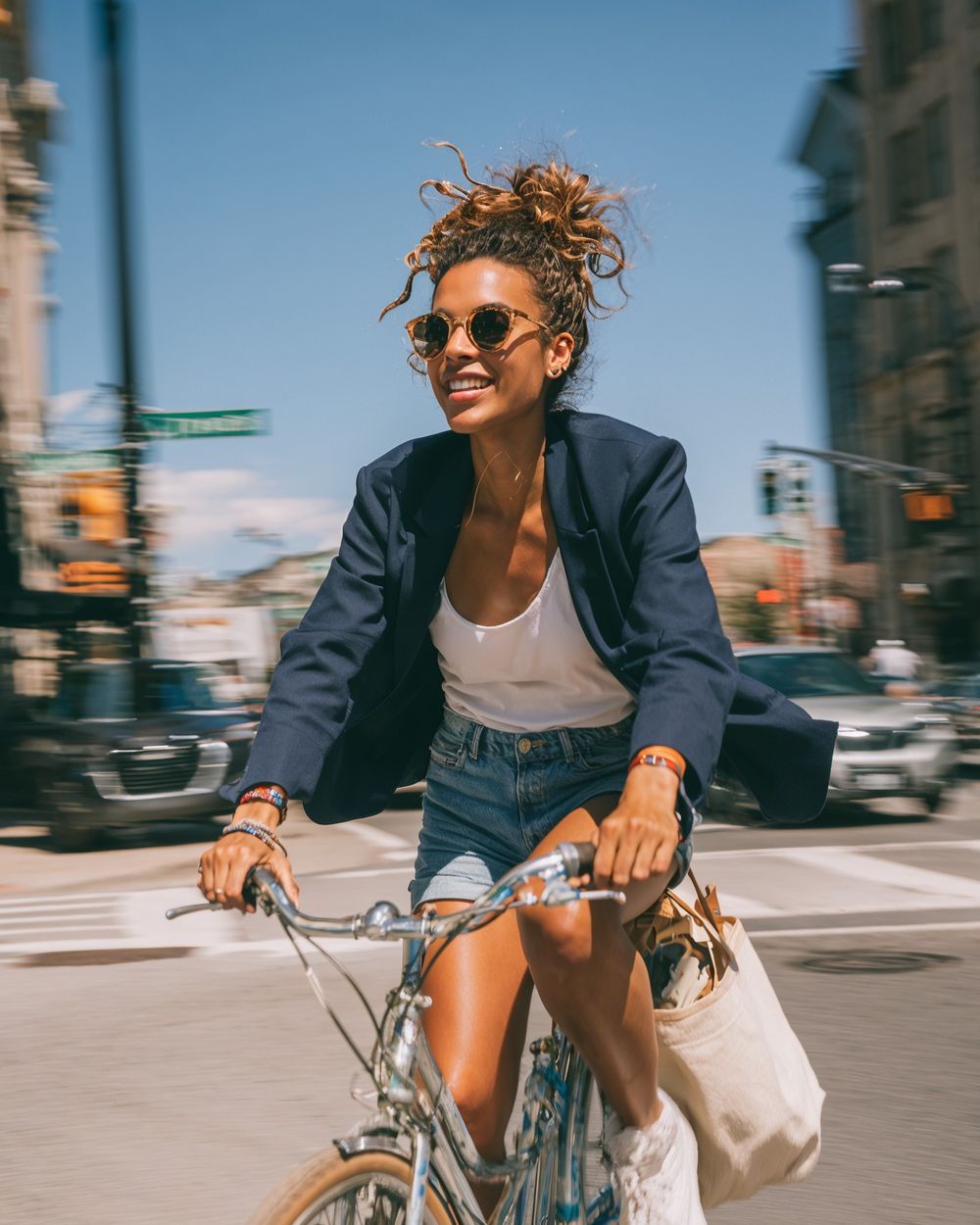 Veste Blazer Marine à Pois Blancs - Taille S - Neuf Avec étiquette - Style Parisien