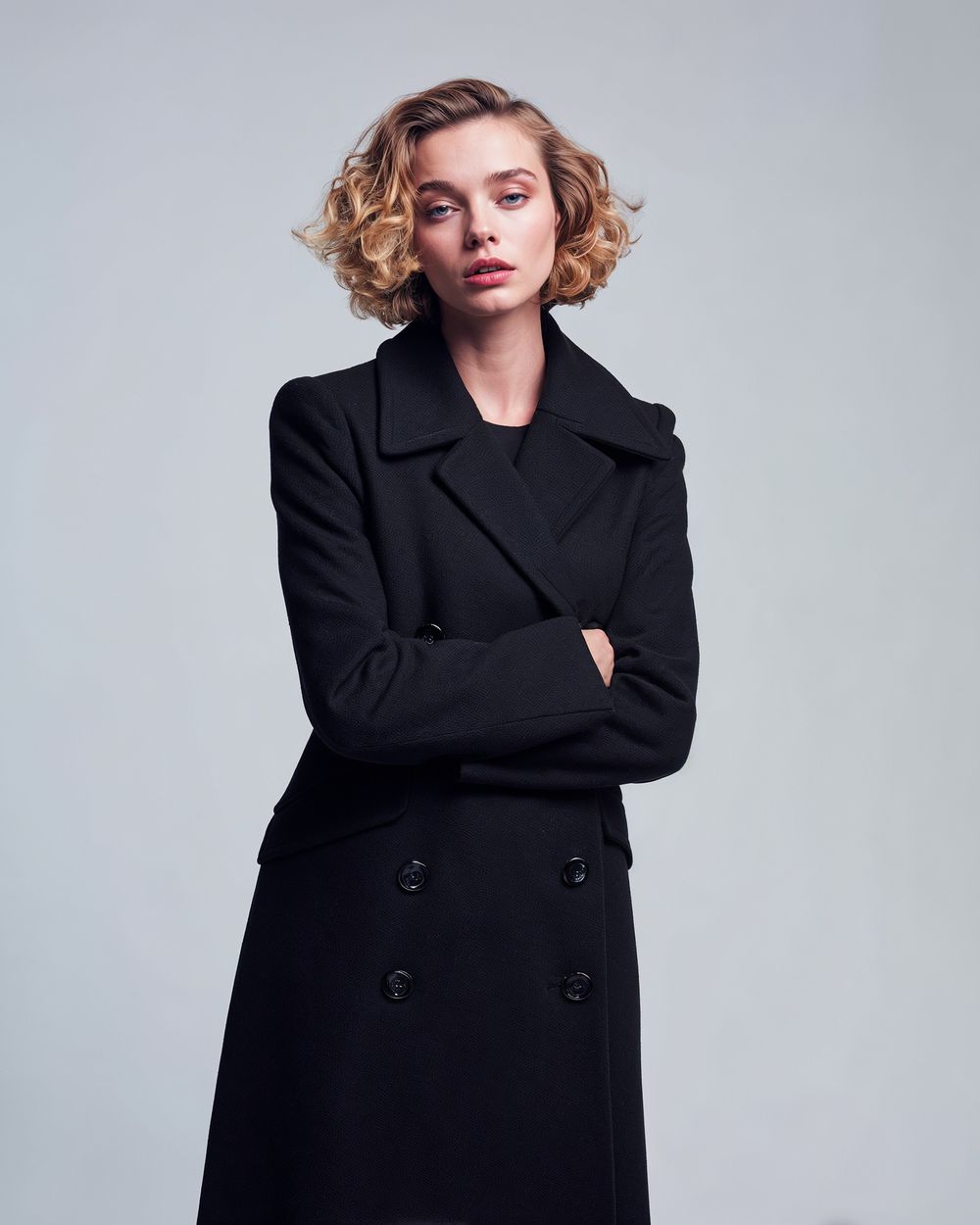 Sculpted Lapel Wool Coat main image 1