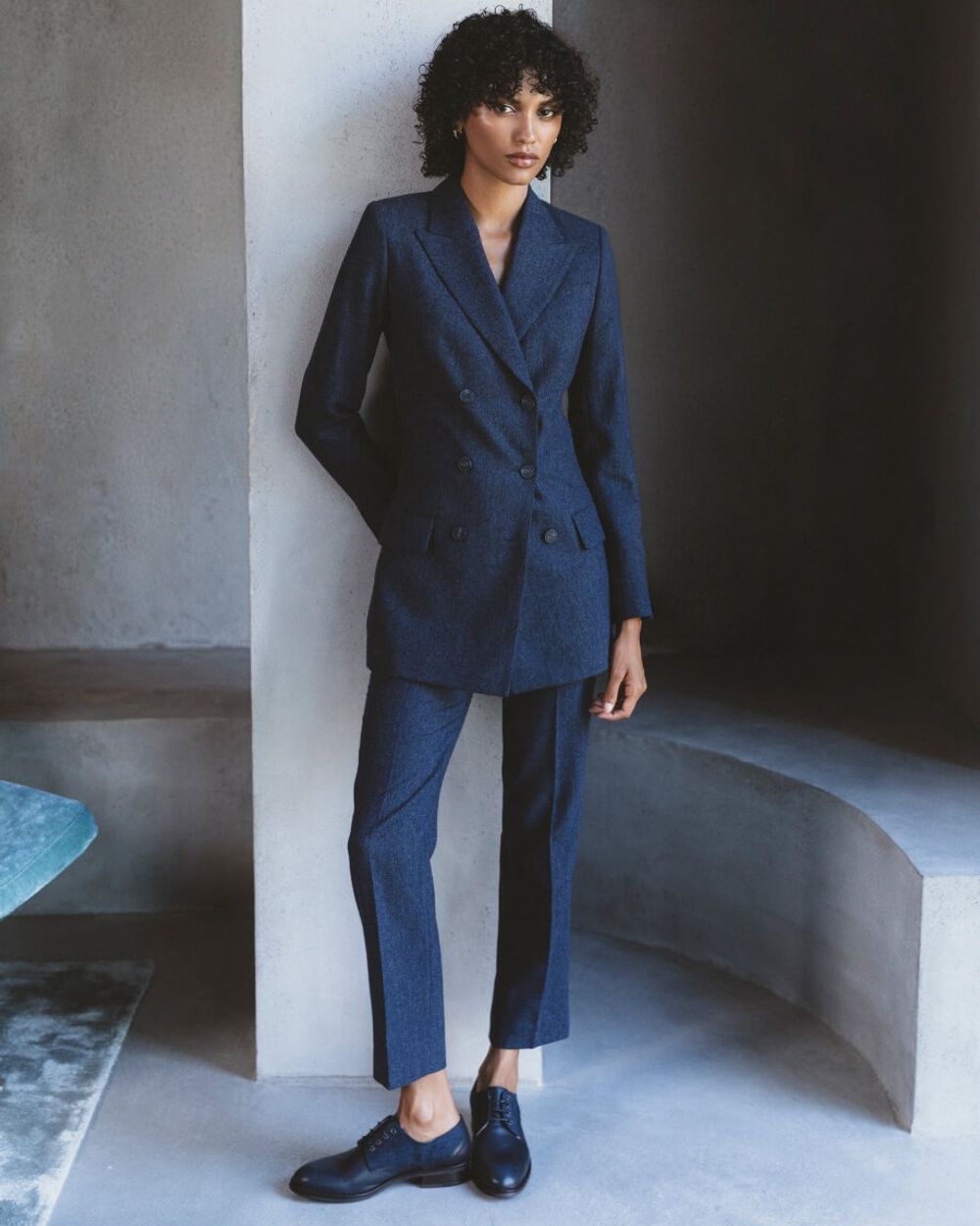 formal shoes on blazer