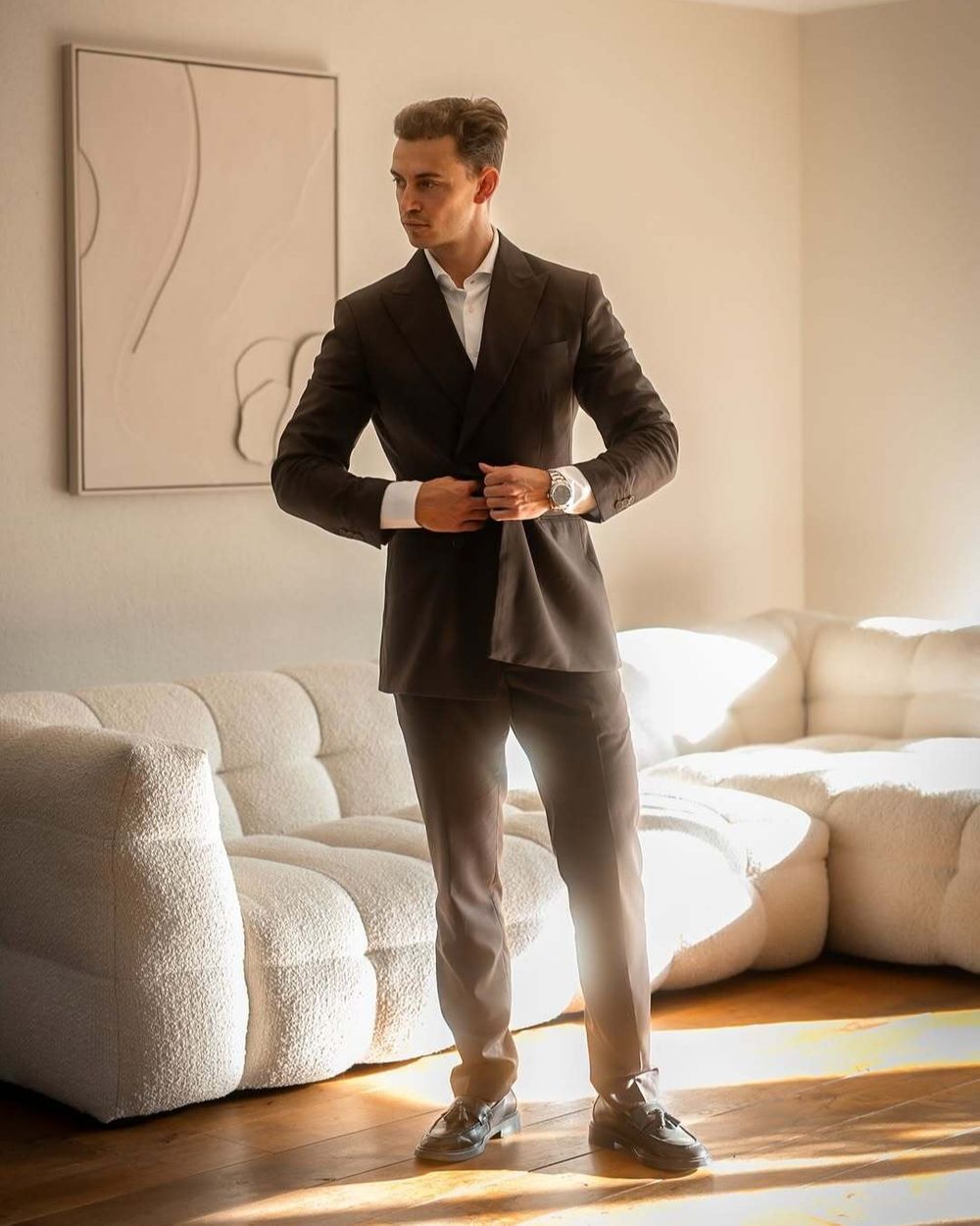 Mens Double Breasted Suit (Blazer / Jacket And Pants) White main image 1
