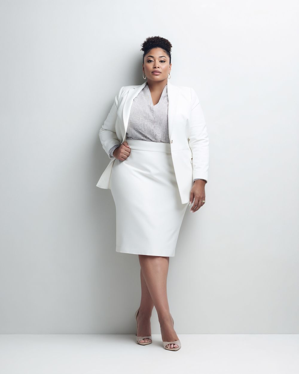 2 Piece Set Skirt and Blouse Sandy White main image 0