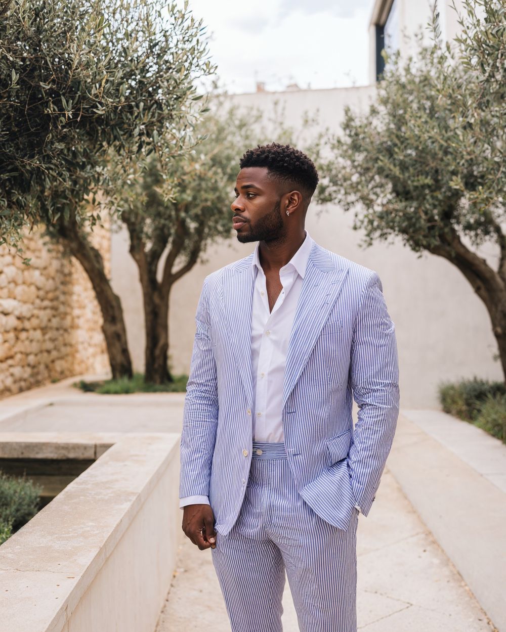 Riviera Blue Suit with White Shirt