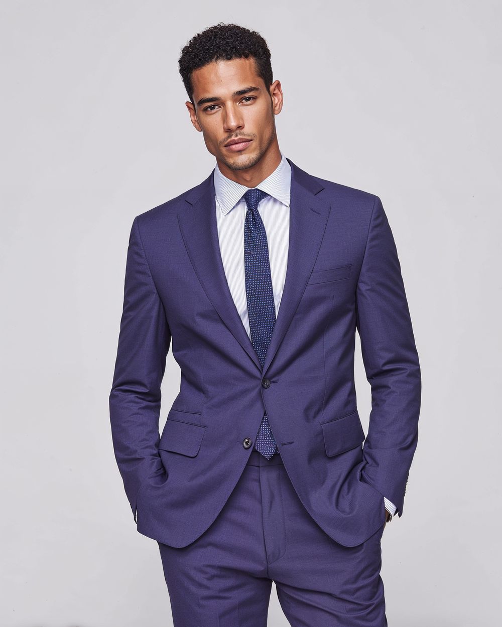 Blue Suit with Navy Tie