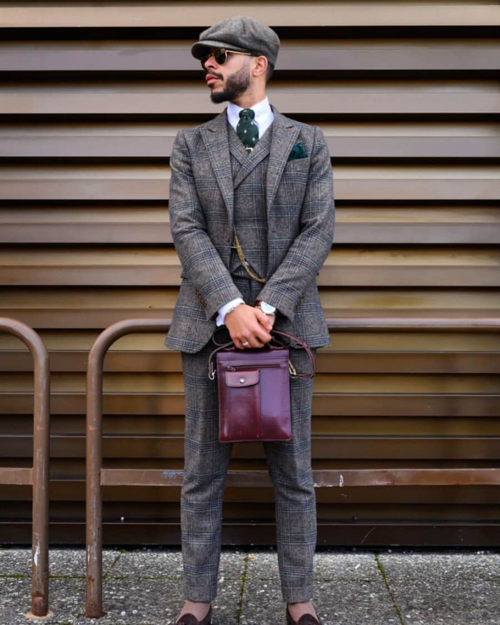 Brown Overcheck Tweed Suit