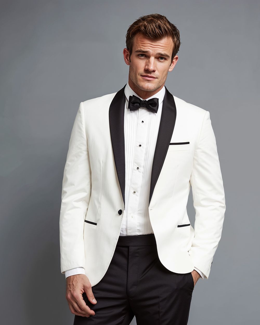 Dinner Jacket with Black Trousers and Bow Tie