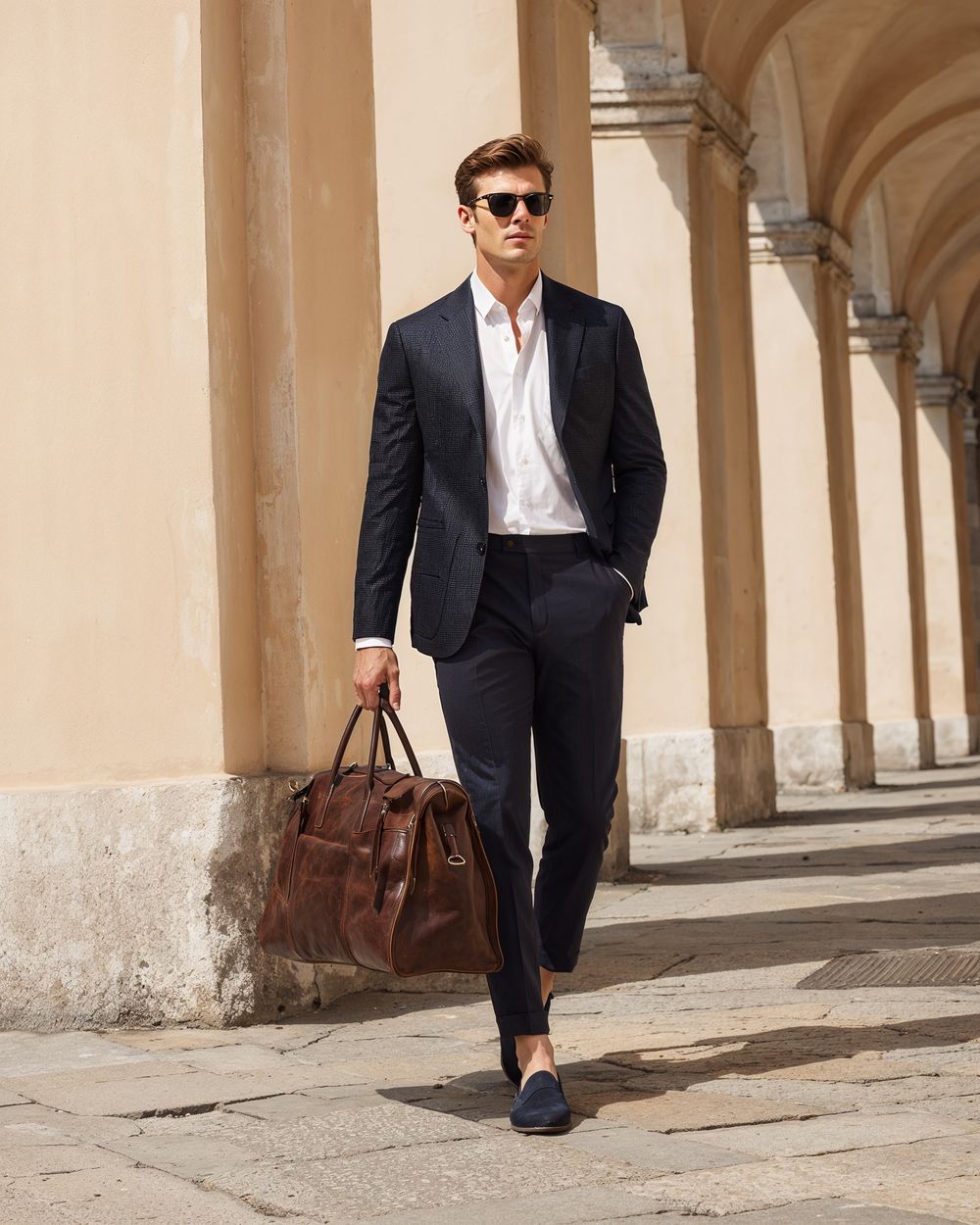 Navy Dapper Suit with White Shirt