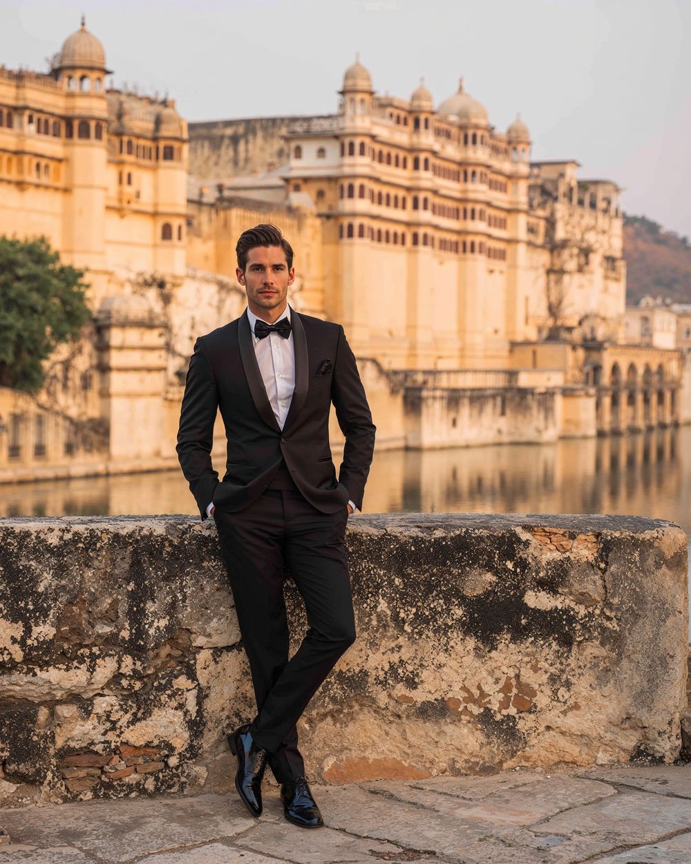 Black Tuxedo with Bow Tie for Formal Evening Events