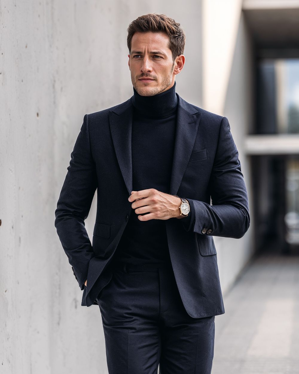 Black Suit with Turtleneck
