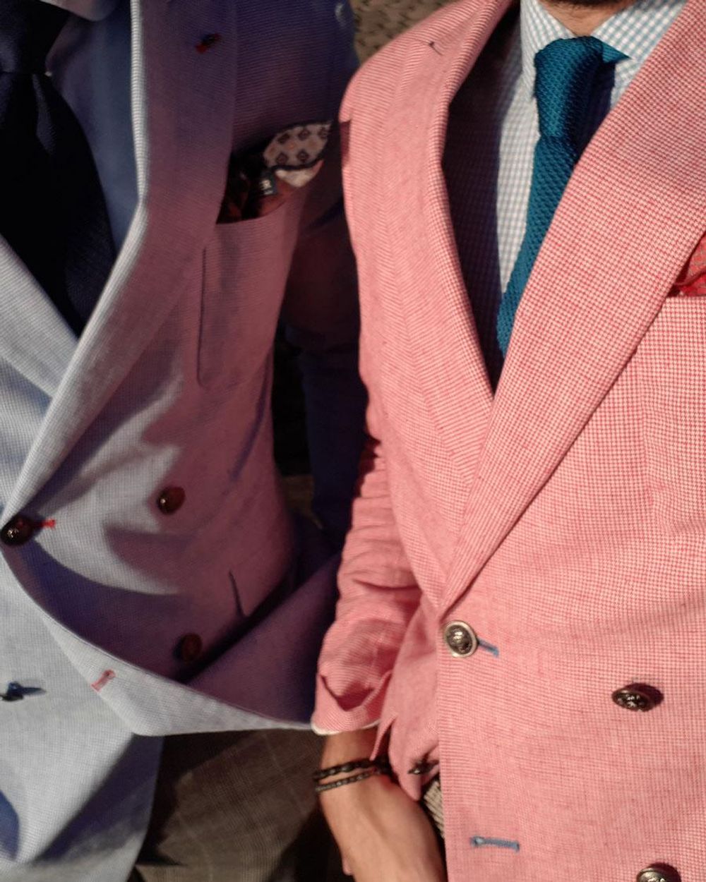 Matched linen blazers