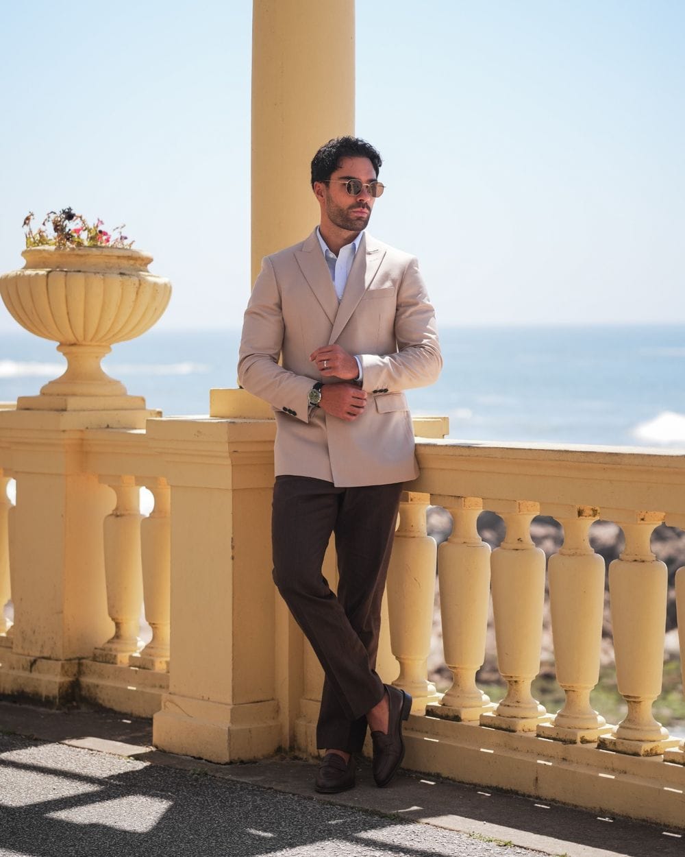 dress shirts that go with brown pants White Shirt with Brown Trousers and Loafers