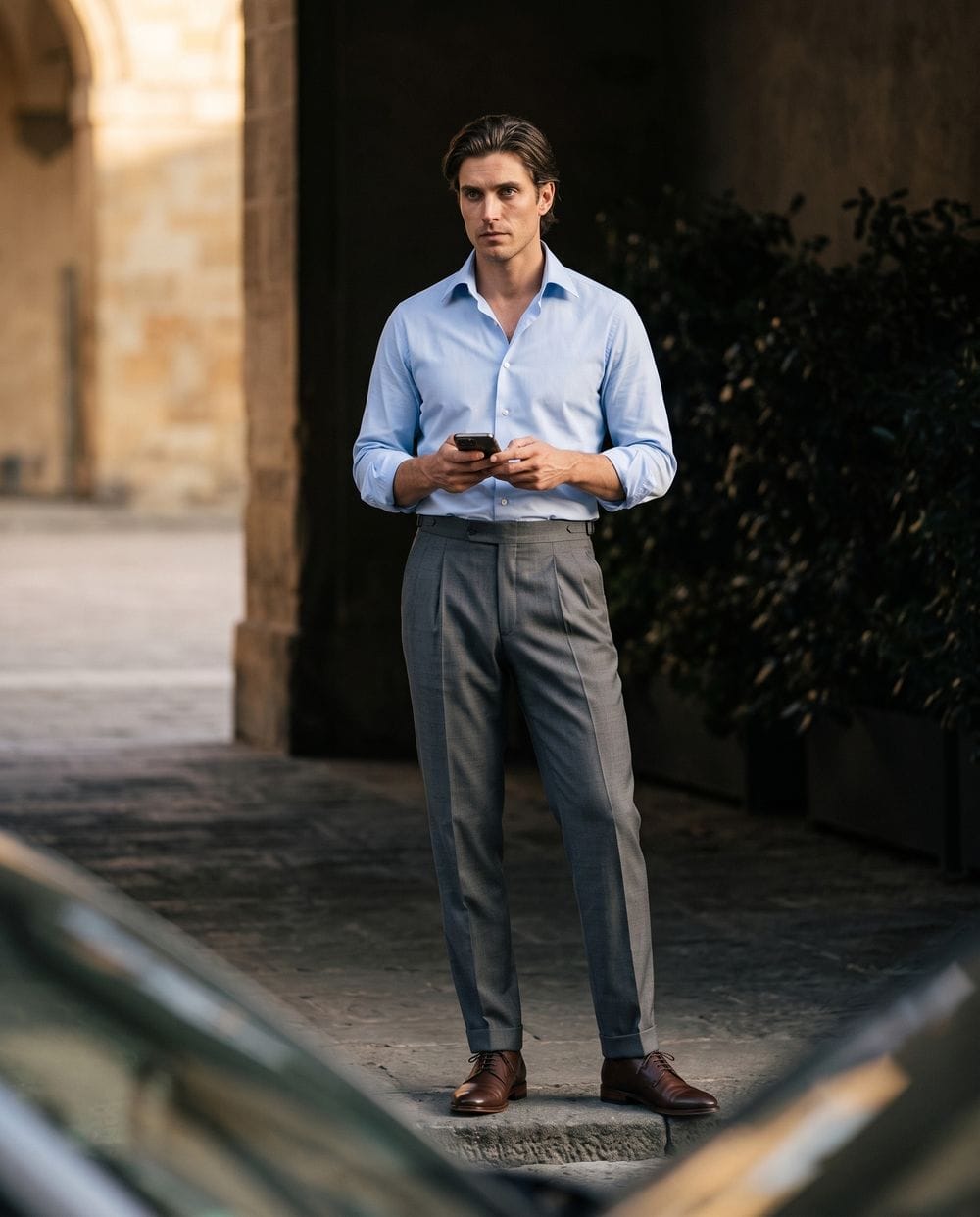 blue dress shirt and grey pants Business Casual Soft Front placket bodysuits long black homecoming dresses Color:As the picture