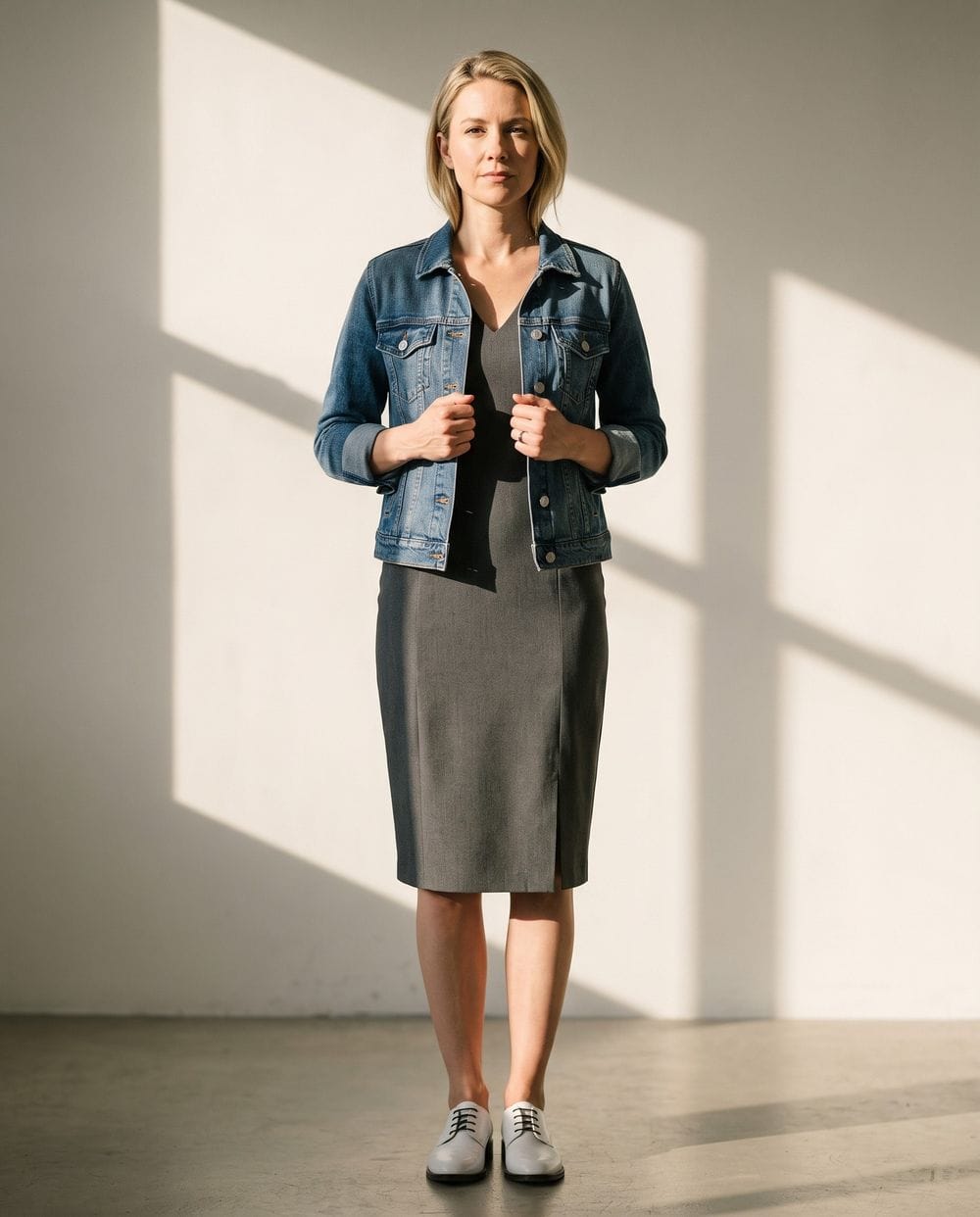 grey dress denim jacket with a Gray Sheath and White Derby Shoes Summer dress Size:UK24 Backless Mermaid African Print Cotton Maxi Elevate your everyday style