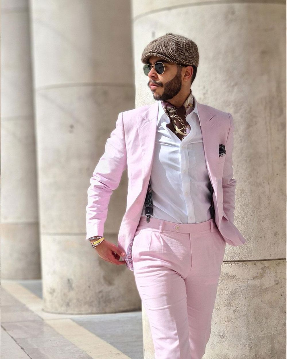 Pink linen suit styled in 3 ways