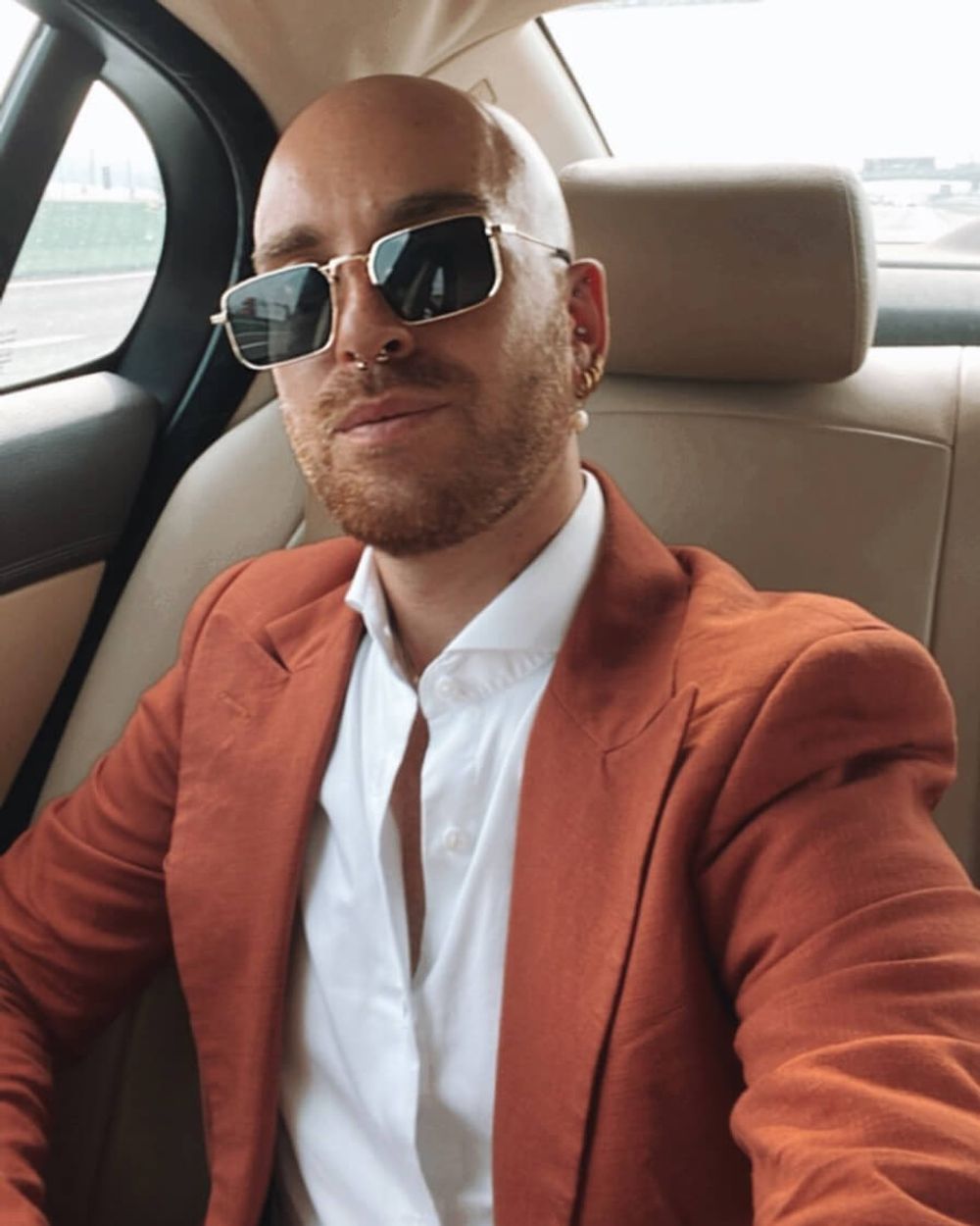 Terracota Suit with White Shirt