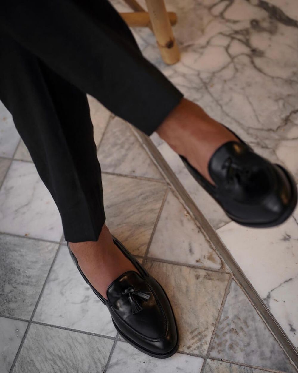 Black Suit, black shirt & black shoes