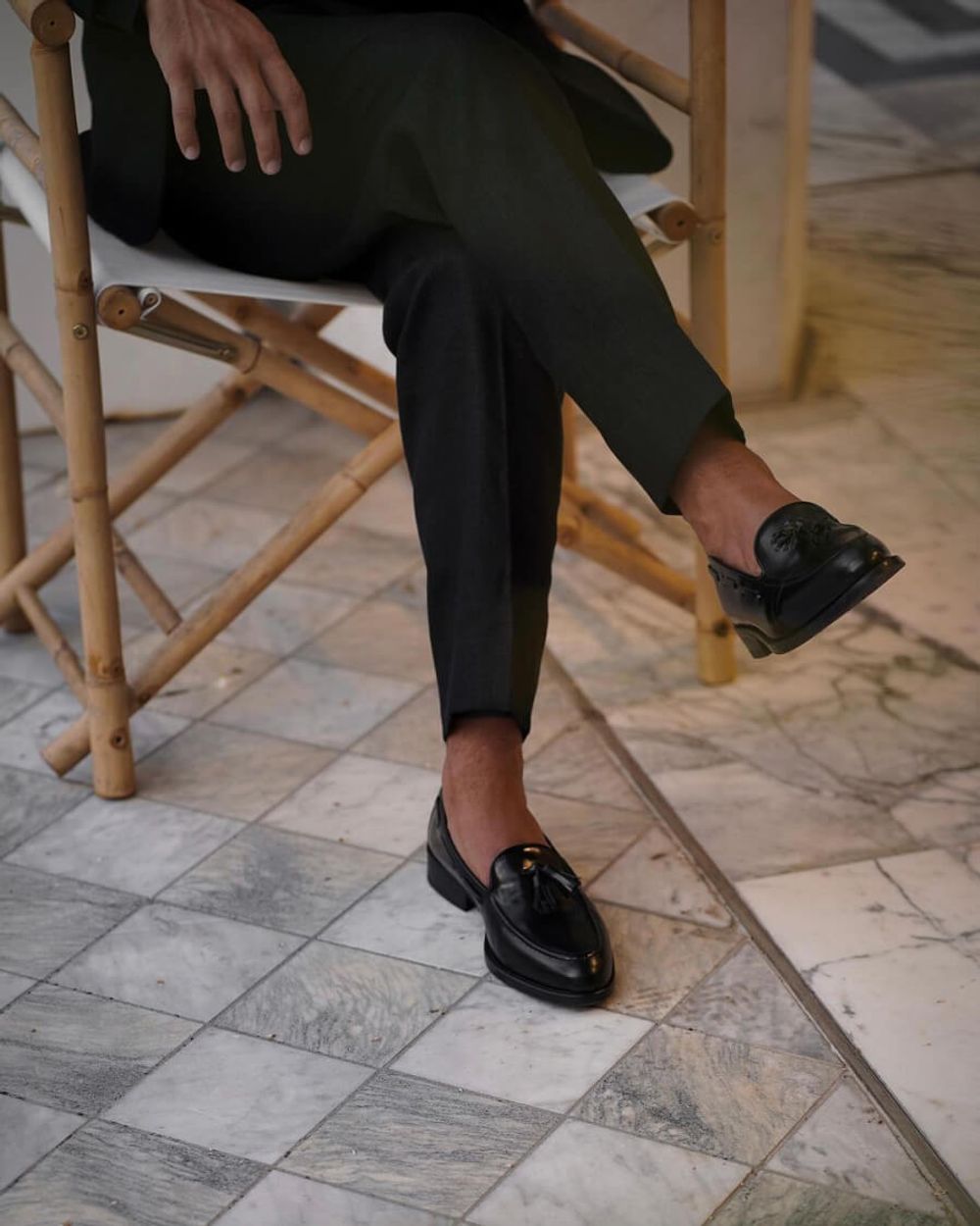 Black Suit, black shirt & black shoes