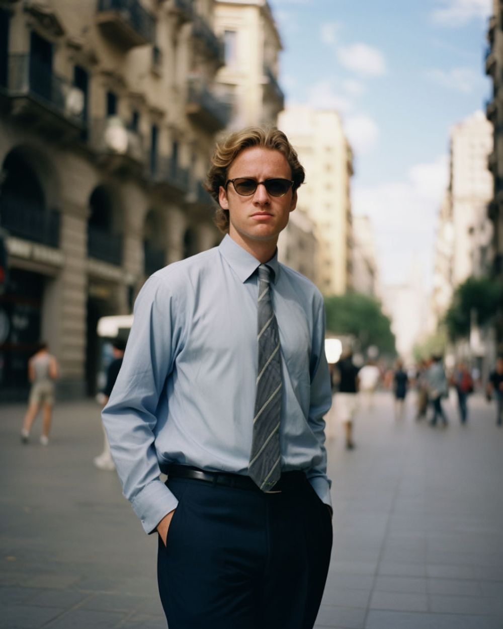 Light Blue Shirt with Navy Blue Pants Hockerty