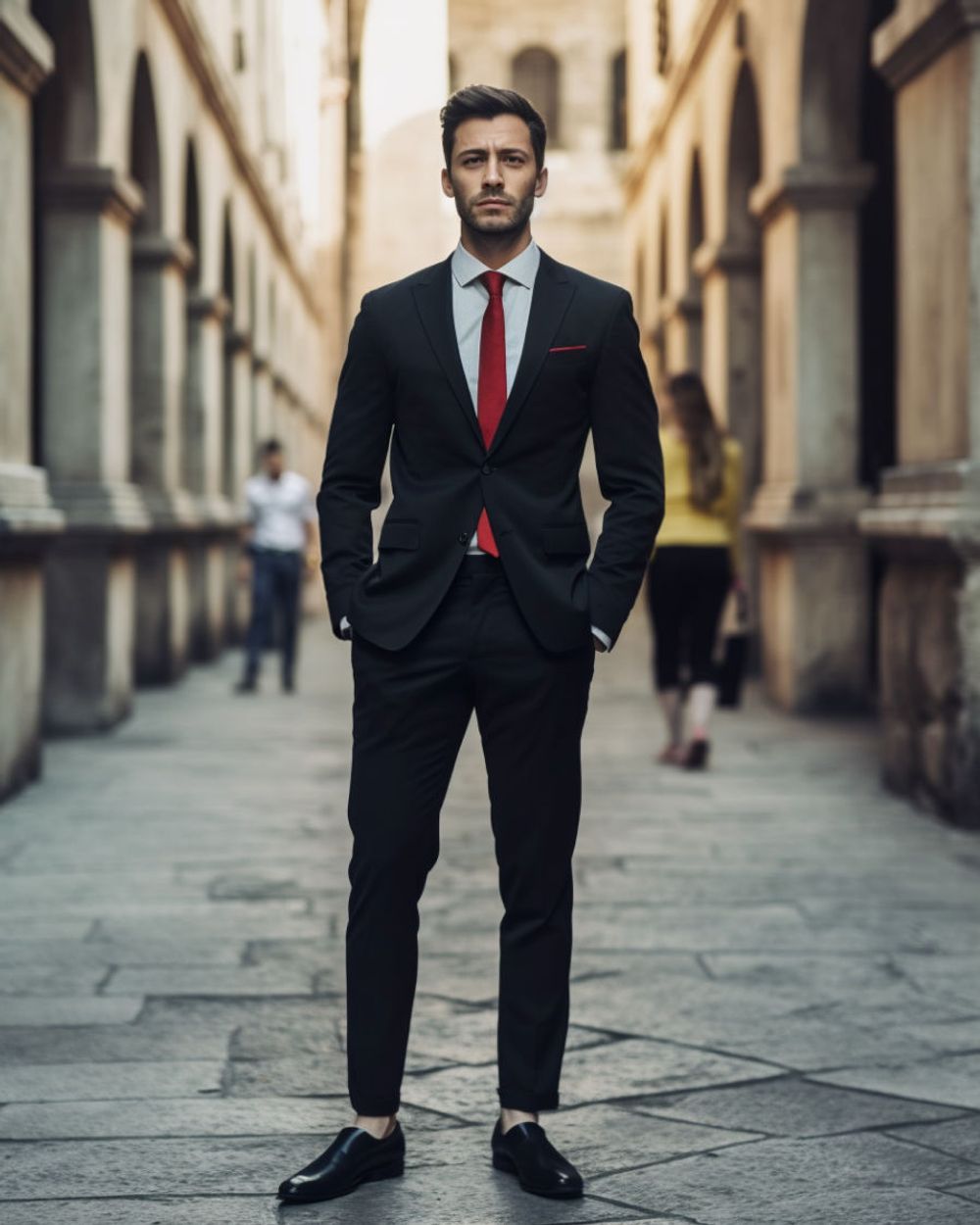 Black Suit with Red Accents Hockerty