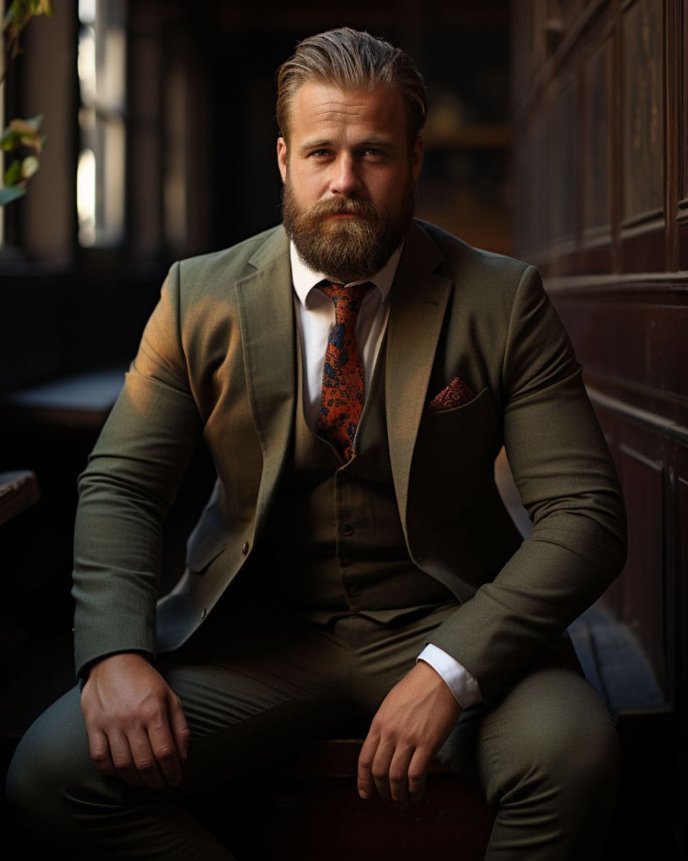 Three Piece Big Green Suit