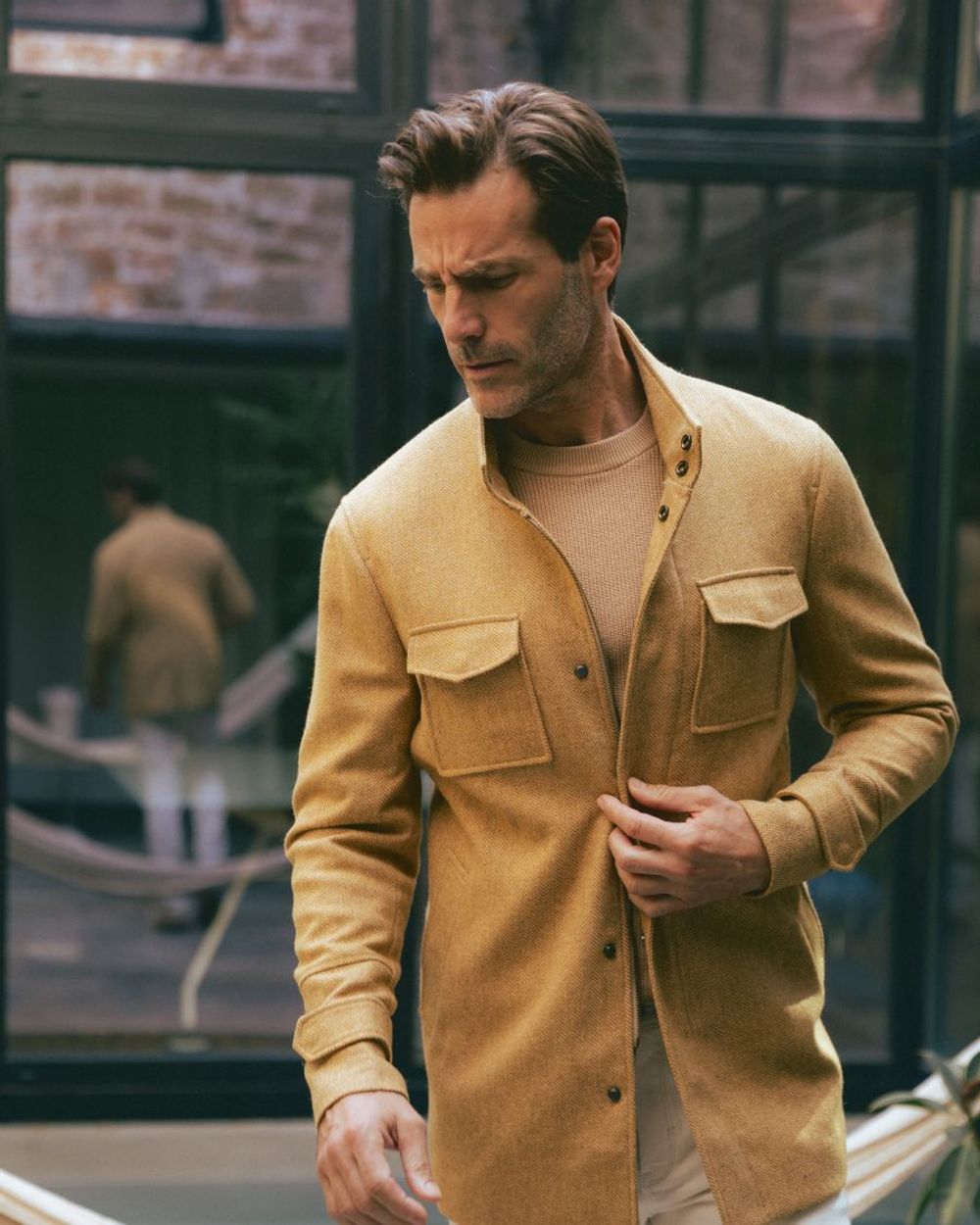 Mustard Field Jacket with Ecru Jeans