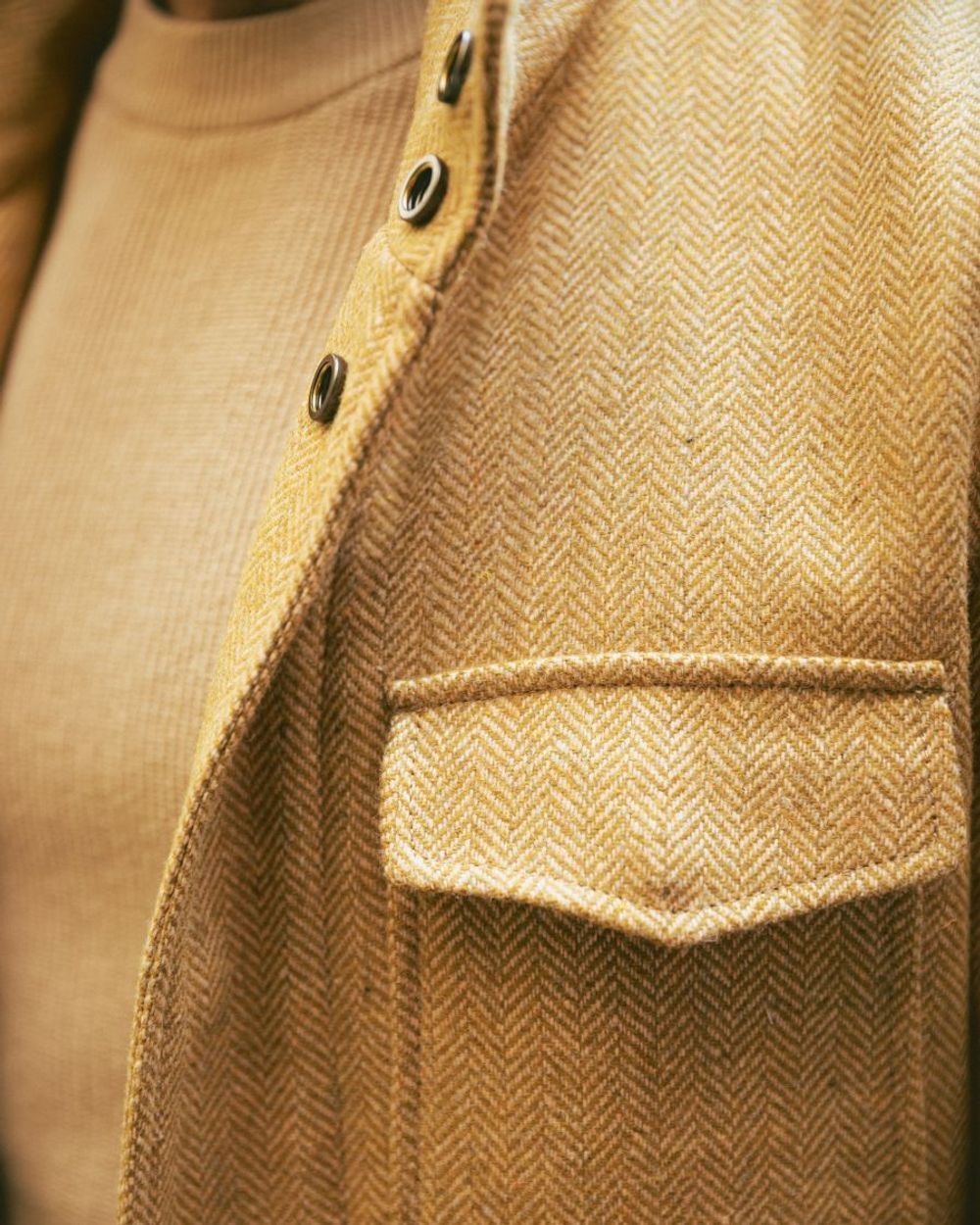 Mustard Field Jacket with Ecru Jeans