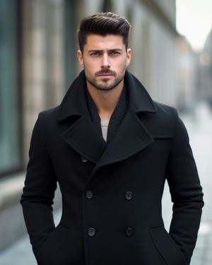 Mens black overcoat hotsell