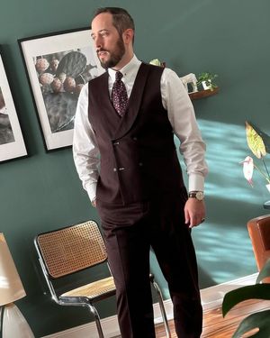 Men's Tailored Fit Herringbone Weave Trousers Vintage Styled Navy Tweed  Pants[TRS-X6068-4-TAN-36] at  Men's Clothing store