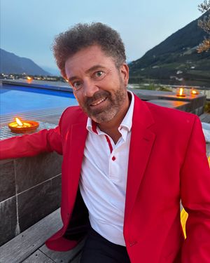 Red Blazer with White Polo Shirt