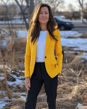 Belted Light Yellow Suit Womens main image 0