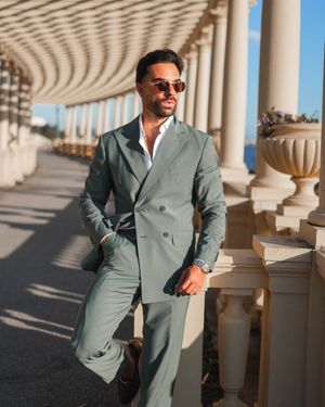 sage-green-double-breasted-suit-open-collar-white-shirt