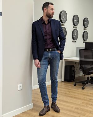 Blazer Vintage Homme Bleu Marine Haband - Taille 40 (poitrine), Coupe Regular, Occasion Très Bon état