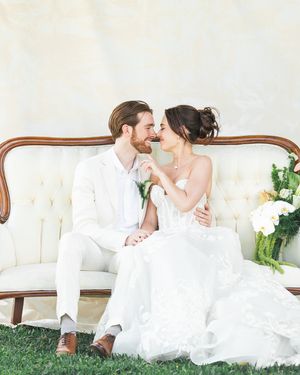 Ivory Suit with White Shirt and Brown Leather Shoes