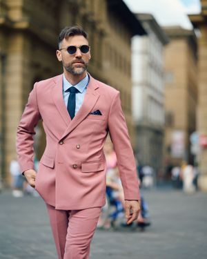 rose-pink-double-breasted-suit-striped-shirt