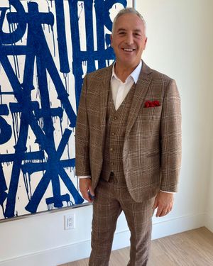 brown-glen-check-three-piece-suit-white-shirt