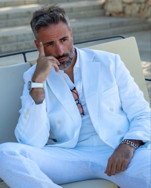 all-white-linen-double-breasted-suit-vneck-tshirt