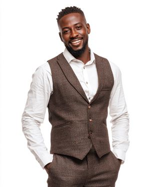 Brown Waistcoat with White Shirt