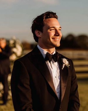 Black Tuxedo with White Dress Shirt and Bow Tie