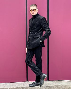 black-corduroy-double-breasted-suit-black-turtleneck