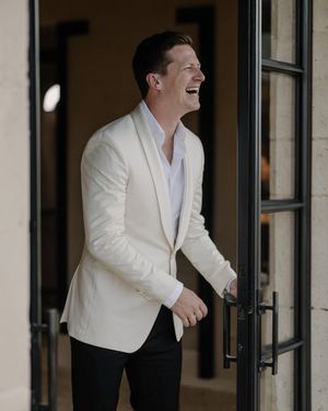 Ivory Dinner Jacket with Black Trousers