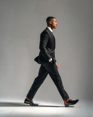 Black Pinstripe Suit with White Shirt