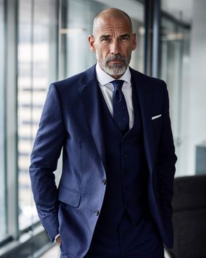 Classic Navy Three-Piece Suit with Navy Tie
