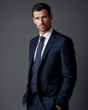 Navy Business Suit with White Shirt