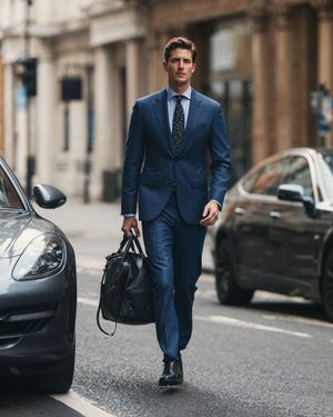 Blue Suit with Light Blue Shirt and Black Tie