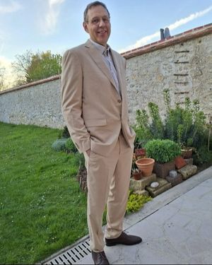 Beige Suit for Garden Parties