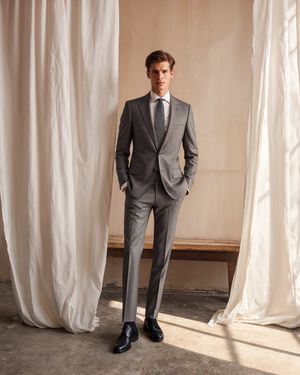 Grey Business Suit with White Shirt