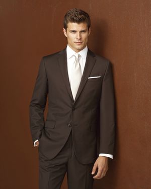 Brown Suit with Cream Tie for Elegant Occasions