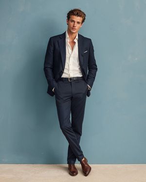 Navy Blazer with Navy Trousers